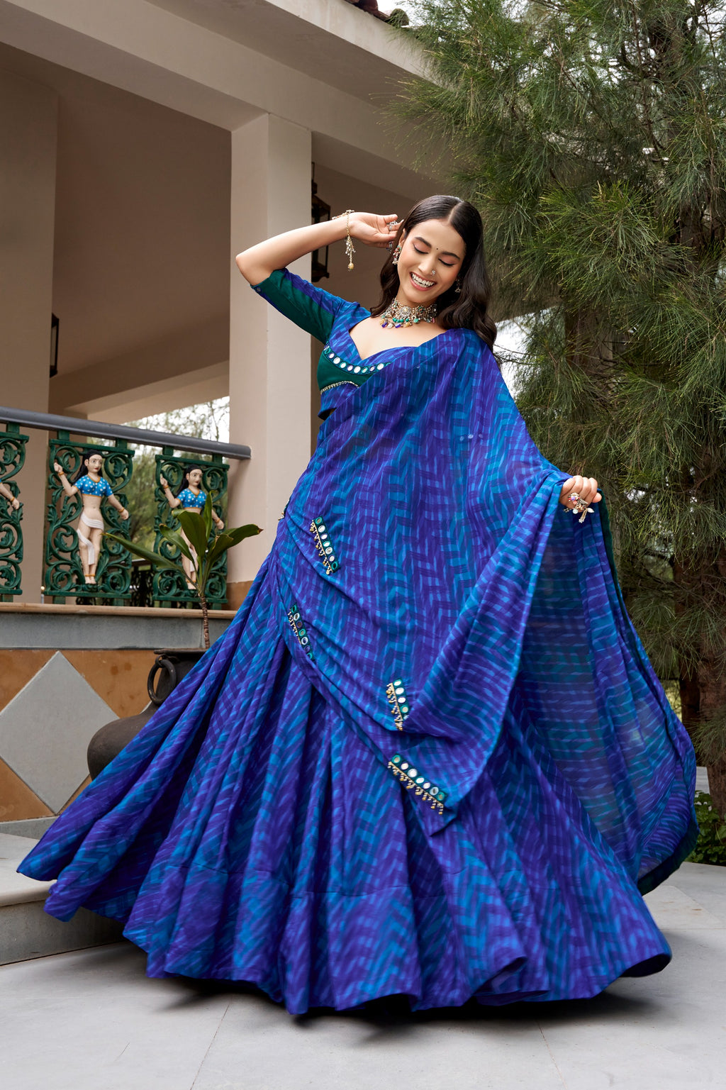 Navratri Georgette Sequins Lehenga Set | Tulip Designer