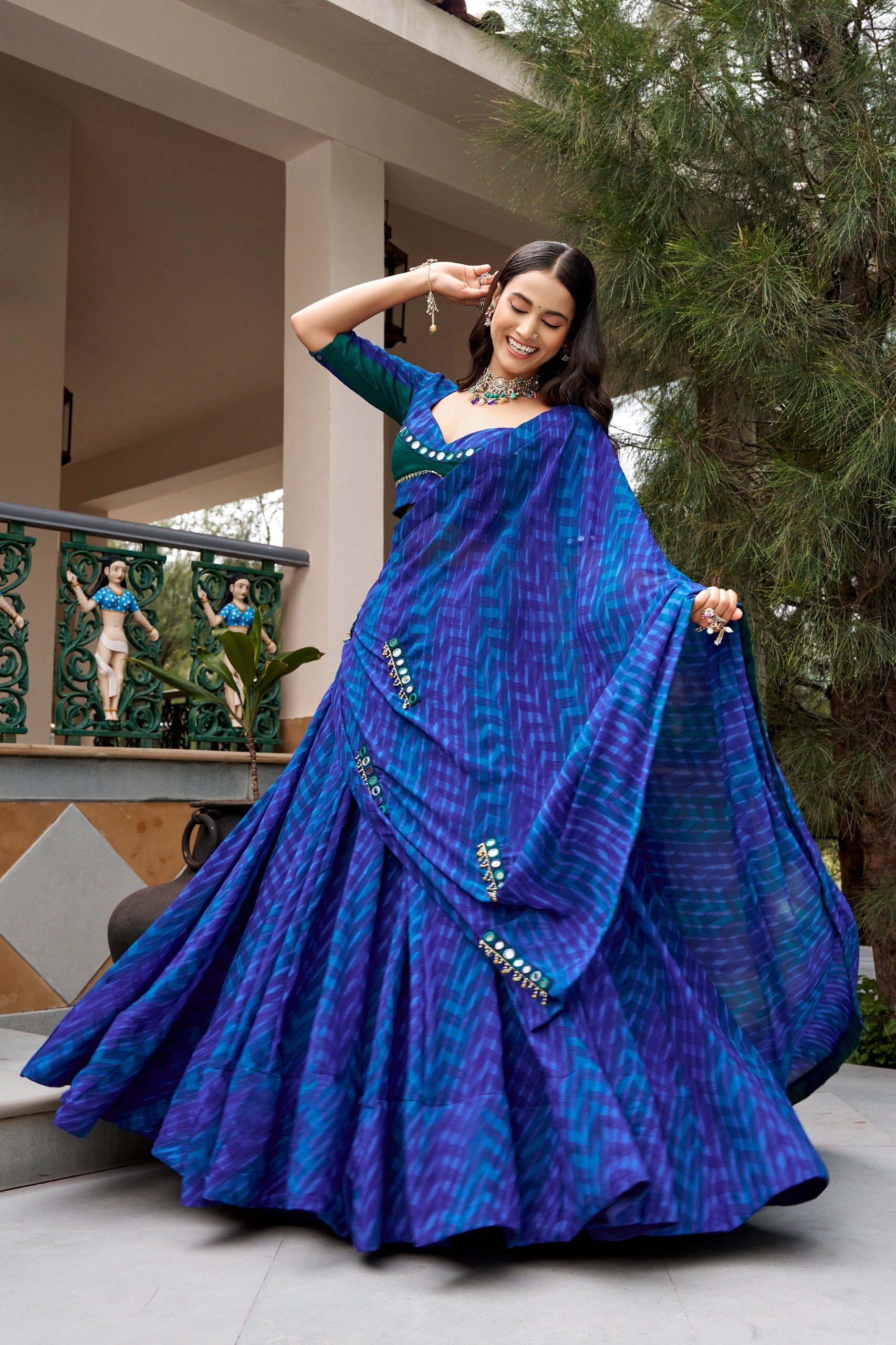 Navratri Georgette Sequins Lehenga Set | Tulip Designer