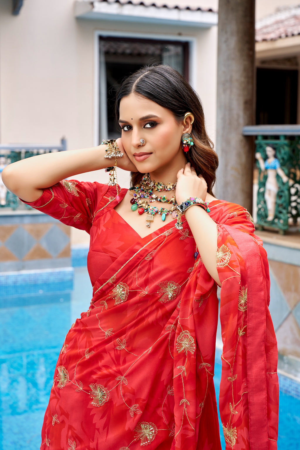 Navratri Georgette Sequins Lehenga Set | Tulip Designer
