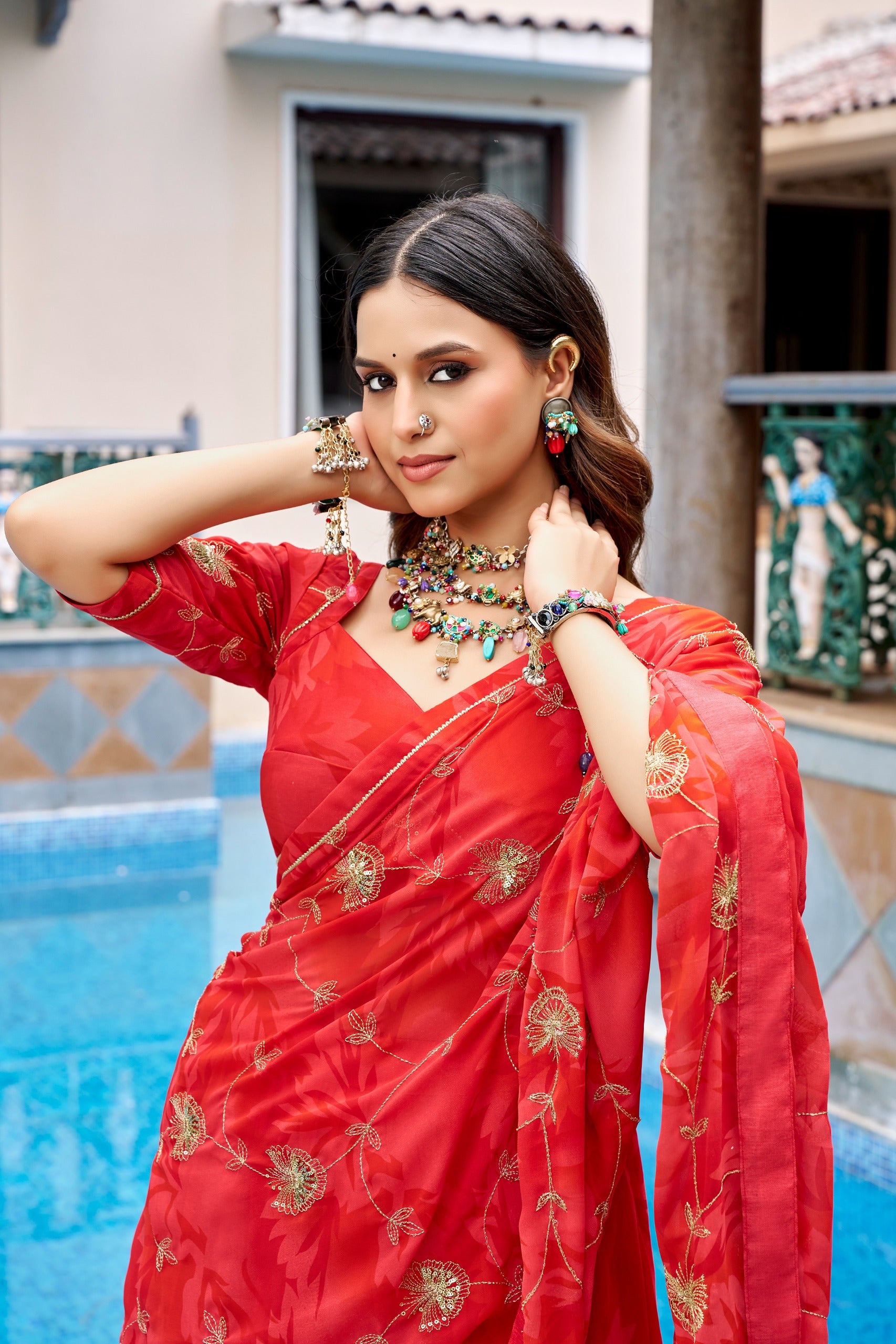 Navratri Georgette Sequins Lehenga Set | Tulip Designer