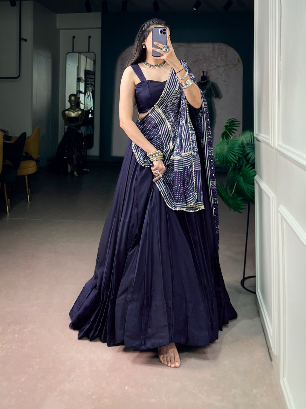Navratri Moonga Silk Printed Lehenga Set | Tulip Designer