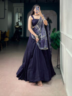 Navratri Moonga Silk Printed Lehenga Set | Tulip Designer