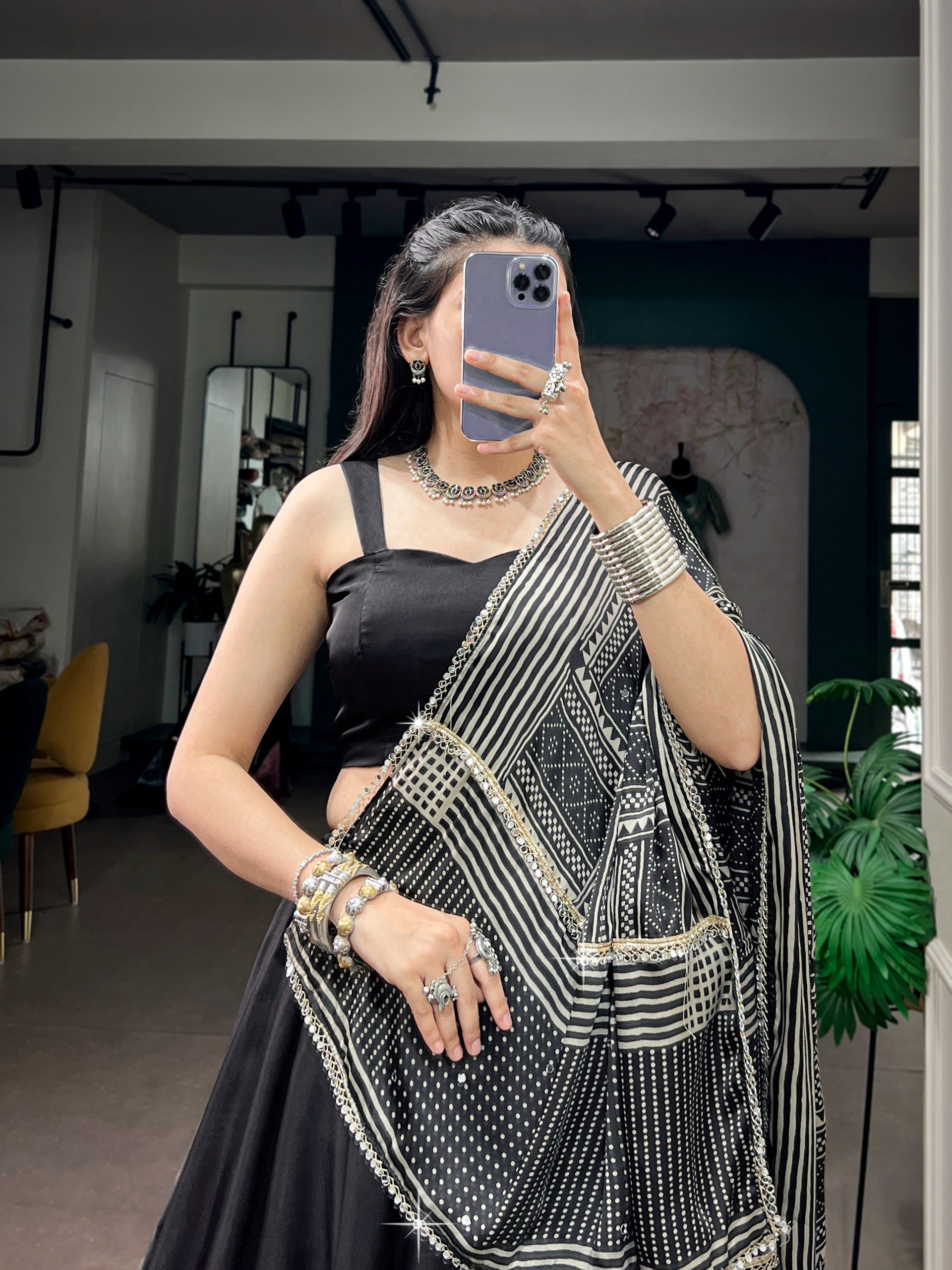 Navratri Moonga Silk Printed Lehenga Set | Tulip Designer