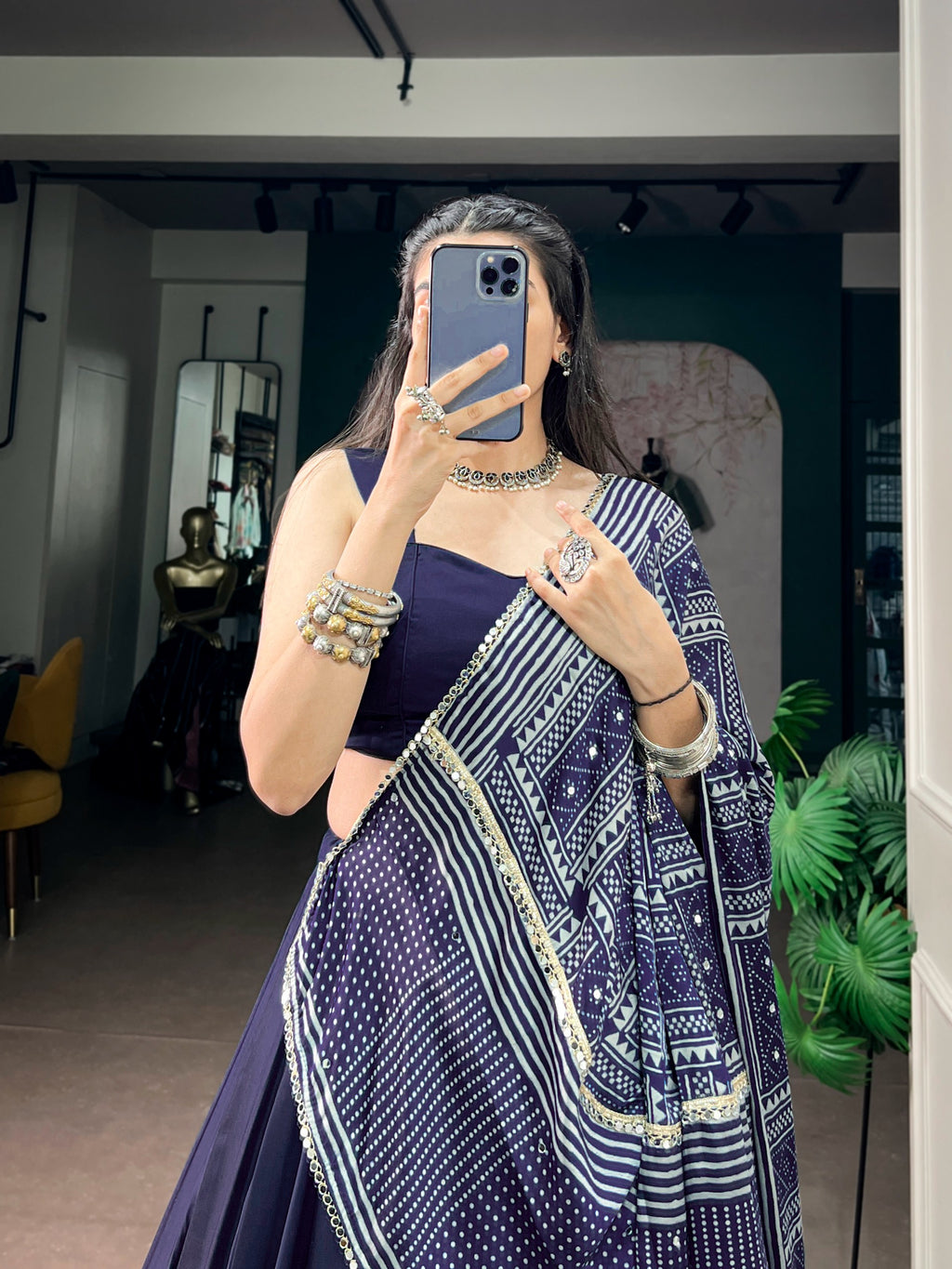 Navratri Moonga Silk Printed Lehenga Set | Tulip Designer