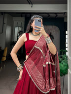 Navratri Moonga Silk Printed Lehenga Set | Tulip Designer
