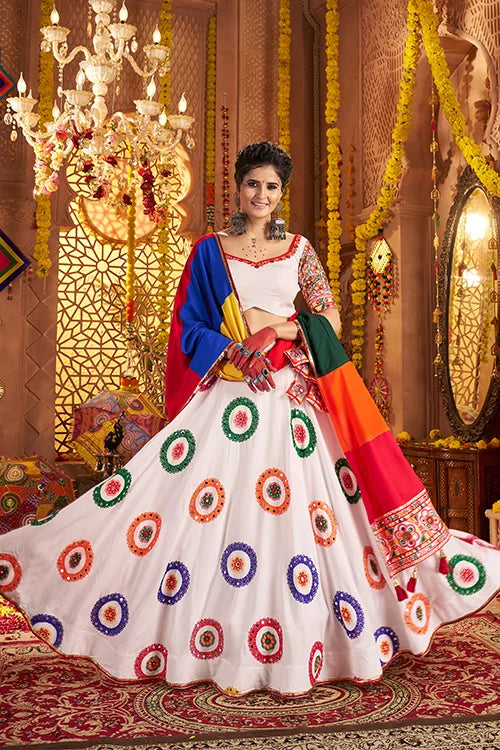 White Ready to Wear Chaniya Choli for Navratri