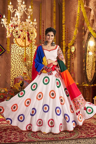 White Ready to Wear Chaniya Choli for Navratri