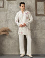 White Japanese Lachka Kurta Set | Tulip Designer