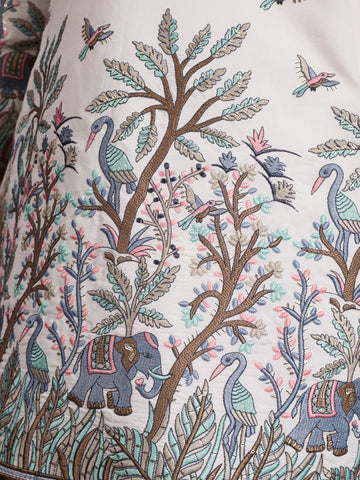 White Embroidered Work Kurta for Groom Wedding Look