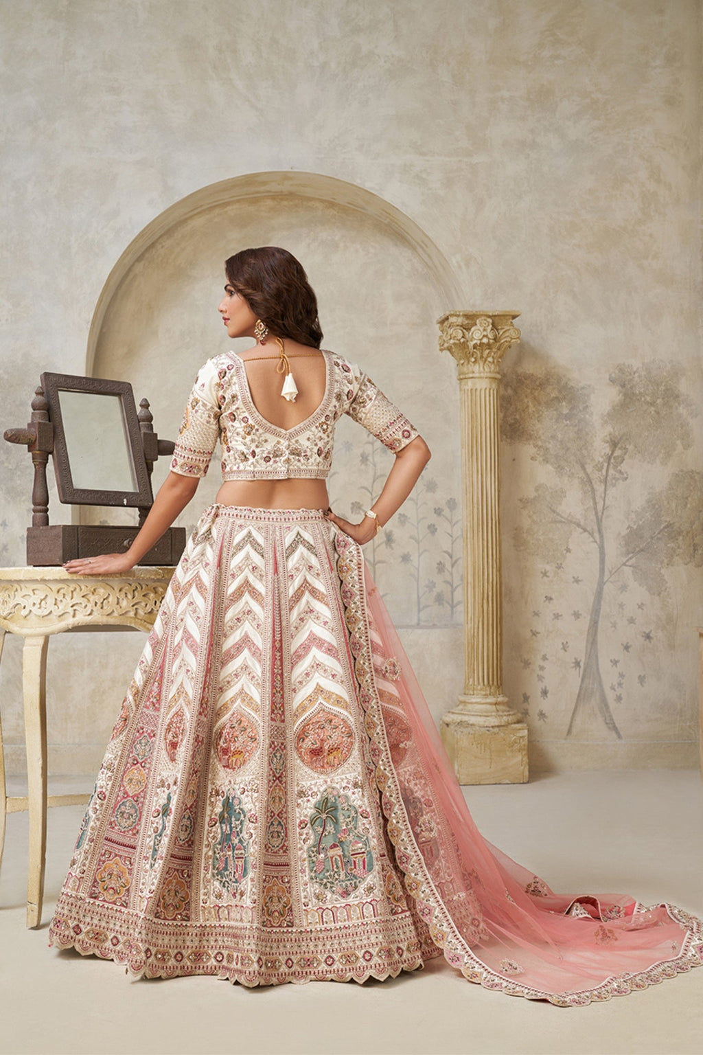 Ethereal Elegance White Dori Embroidered Designer Lehenga