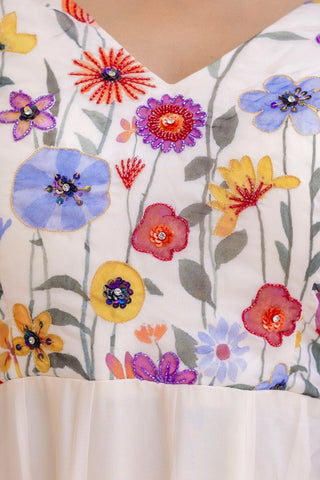 Premium Floral Organza Anarkali Set With Dupatta