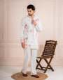 White Japanese Lachka Kurta Set | Tulip Designer