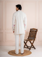 White Japanese Lachka Kurta Set | Tulip Designer
