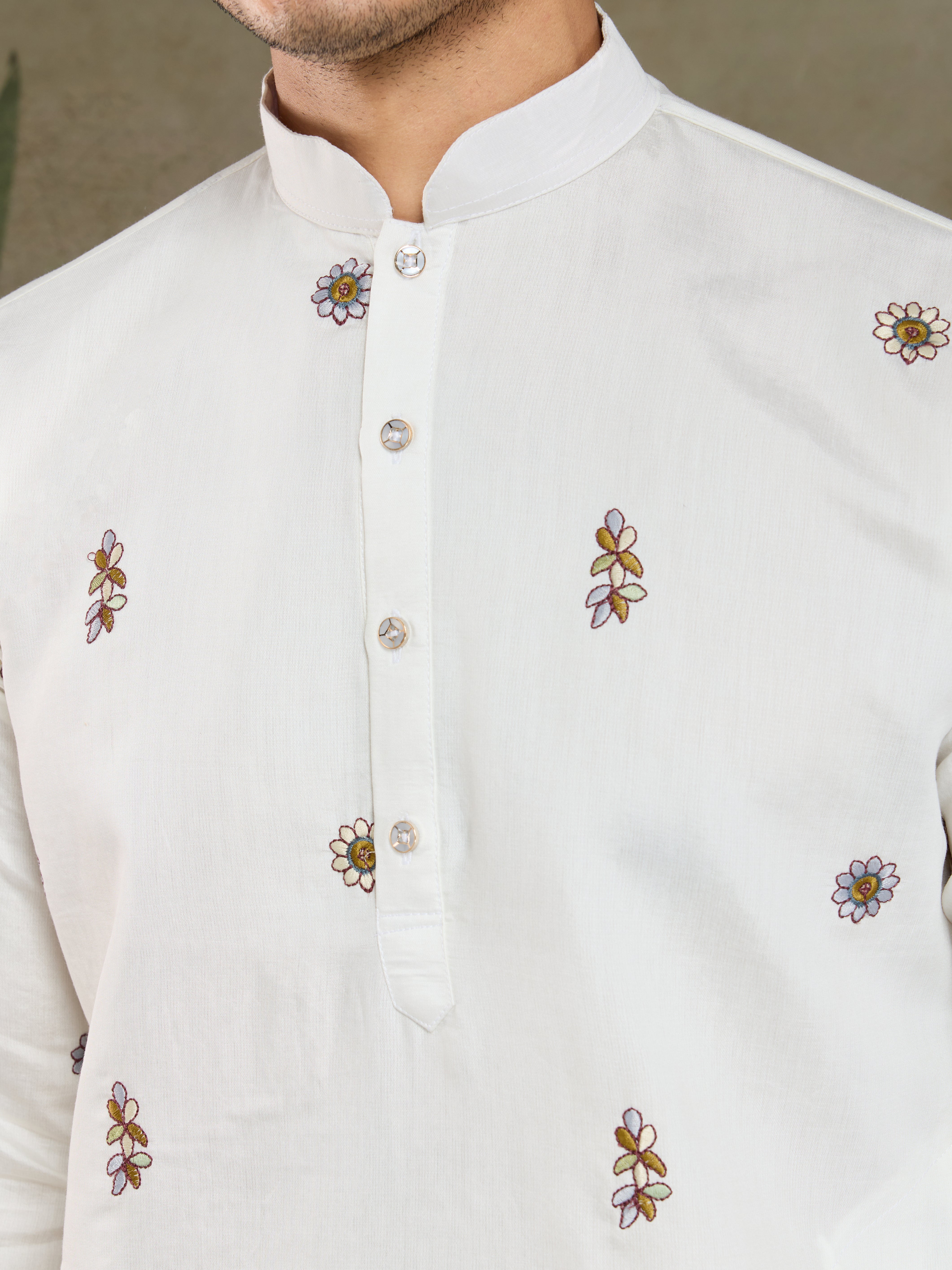 Wedding Special White Color Kurta and Dupatta for Men