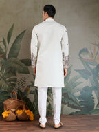 Wedding Special White Color Kurta and Dupatta for Men