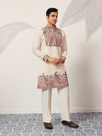 Traditional White Designer Kurta Pant Set for Mens Wear