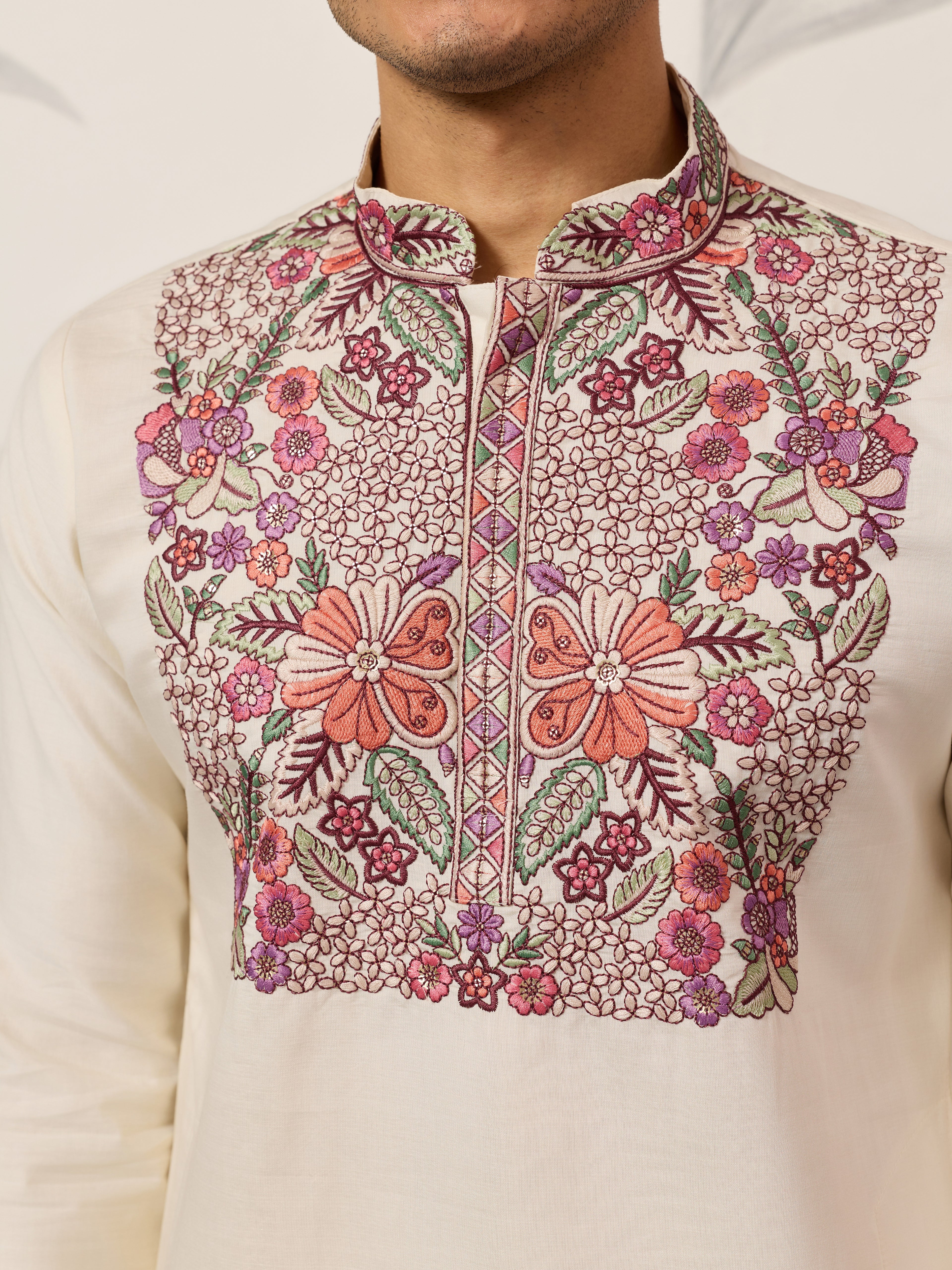 Traditional White Designer Kurta Pant Set for Mens Wear