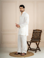 White Japanese Lachka Beads Kurta Set | Tulip Designer
