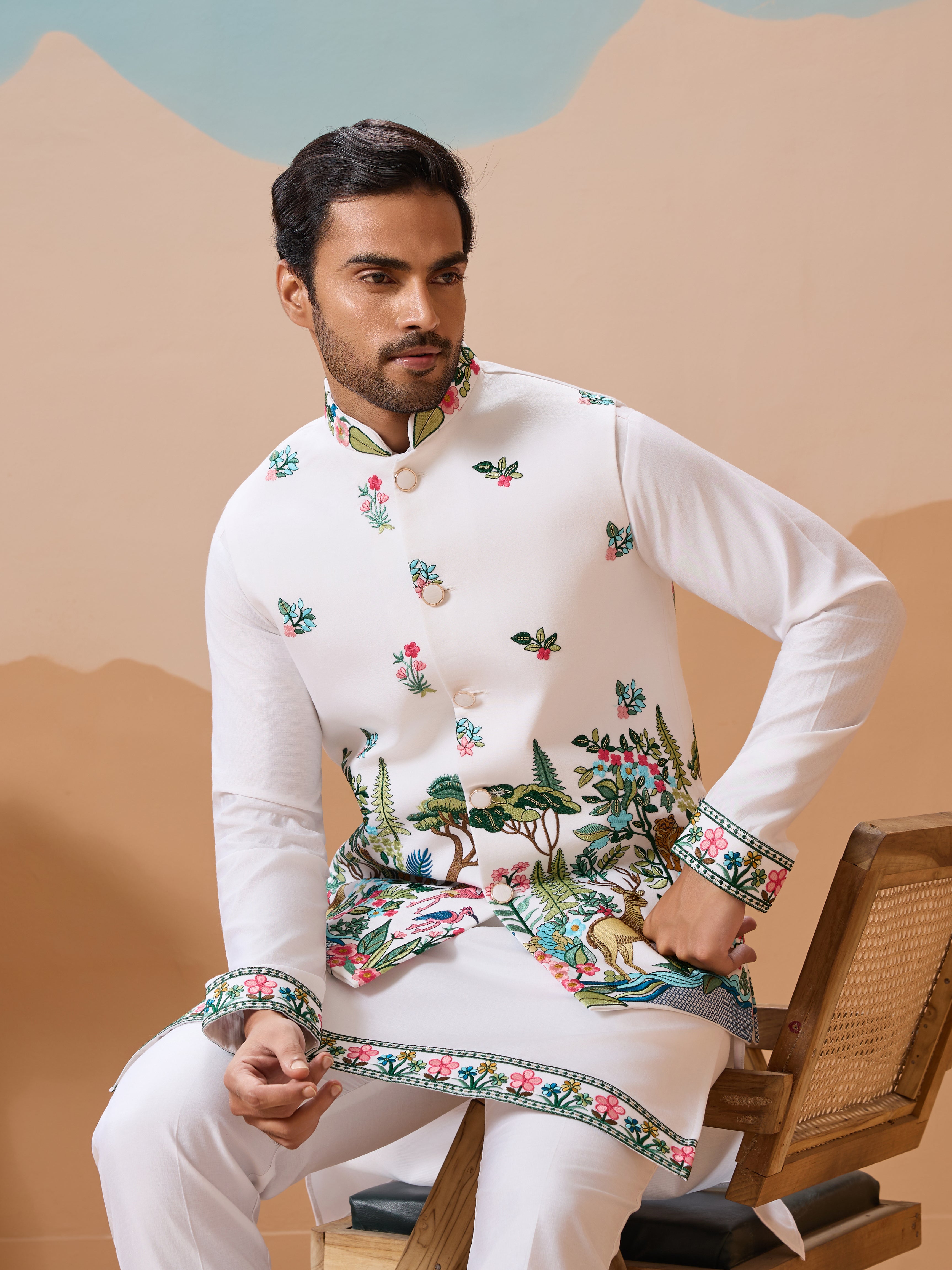 Vantara Design Luxury Lavender Mens Wear Koti Kurta