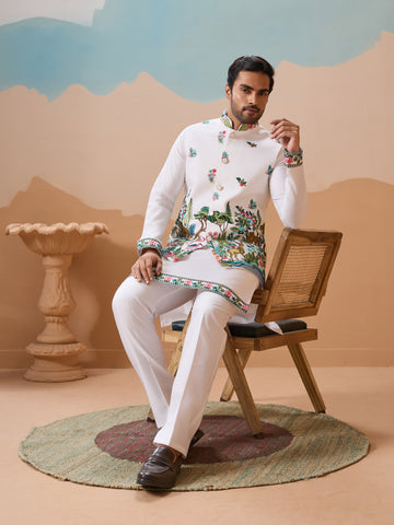 Vantara Design Luxury Lavender Mens Wear Koti Kurta