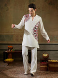 Designer White Rayon Mirror Kurta Set | Tulip Designer
