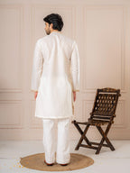 White Embroidered Thread Work Kurta Set | Tulip Designer
