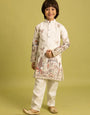 Vantara Designer Kids White Embroidered Kurta