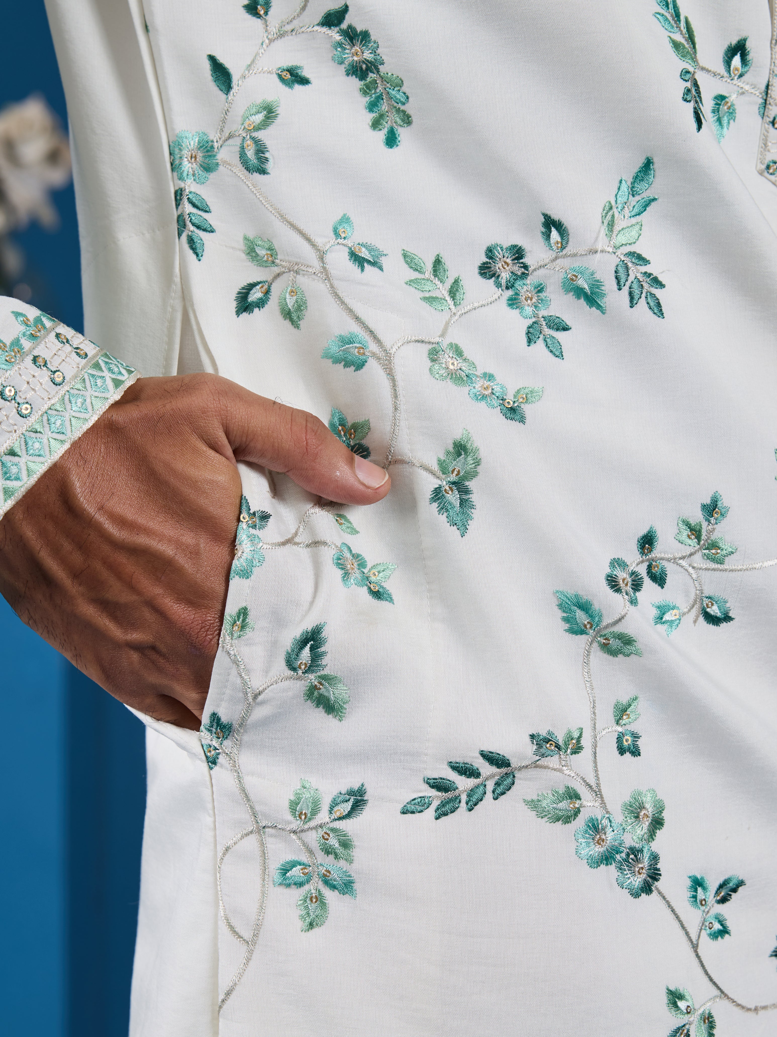 Graceful White Viscose Silk Kurta for Mens Wear