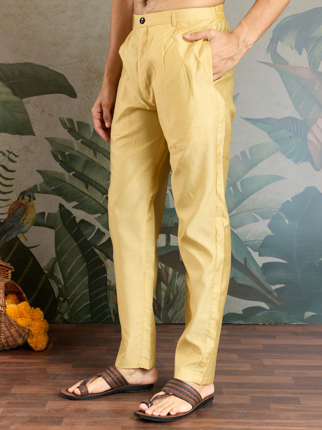 Haldi Special Yellow Kurta Pajama with Open Jacket for Men