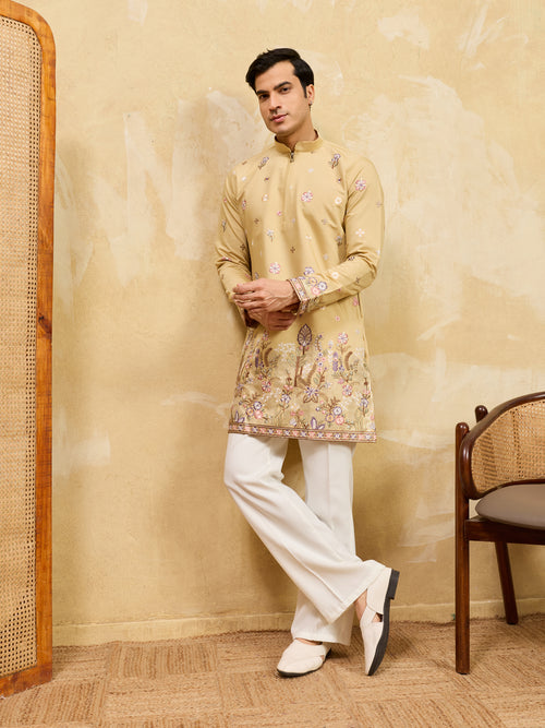 Bright Yellow Kurta Set Perfect for Weddings and Celebrations
