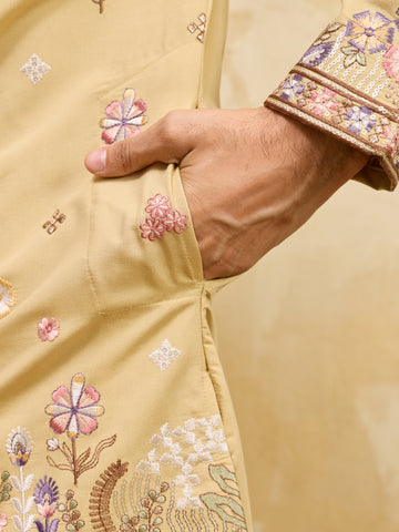 Bright Yellow Kurta Set Perfect for Weddings and Celebrations