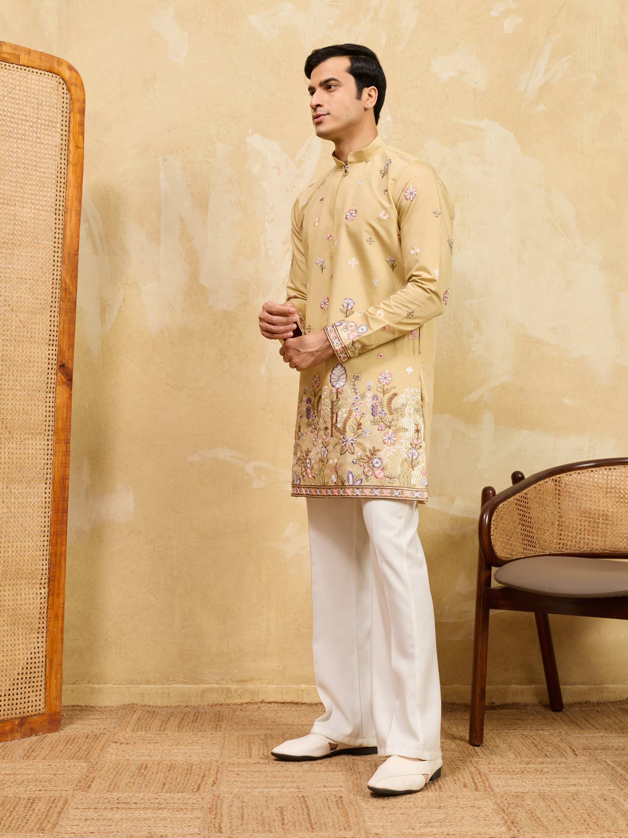Bright Yellow Kurta Set Perfect for Weddings and Celebrations
