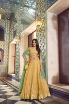 Wedding Special Yellow NC Moss Silk Designer Lehenga Set for Women
