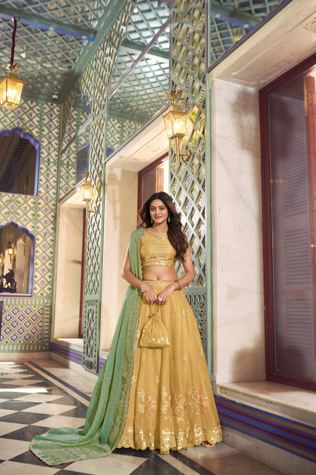 Wedding Special Yellow NC Moss Silk Designer Lehenga Set for Women
