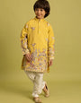 Vantara Style Yellow Kids Kurta Pajama Outfit