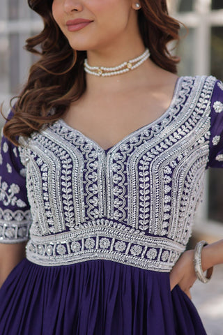 Premium Designer Star Georgette With Embroidery Beads Sequence Work Lehenga Kurti
