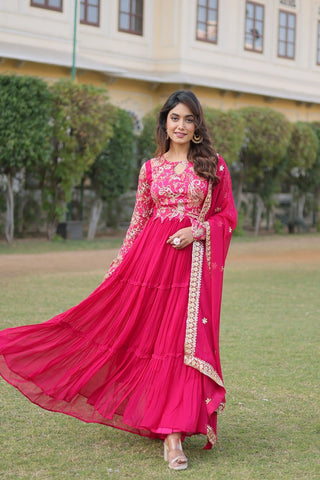 Fancy Designer Attractive Embroidered Zari & Sequins Work Women Gown