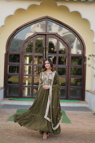 Fancy Designer Attractive Embroidered Zari & Sequins Work Women Gown