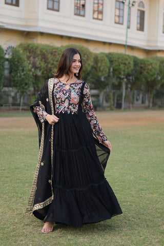 Fancy Designer Attractive Embroidered Zari & Sequins Work Women Gown