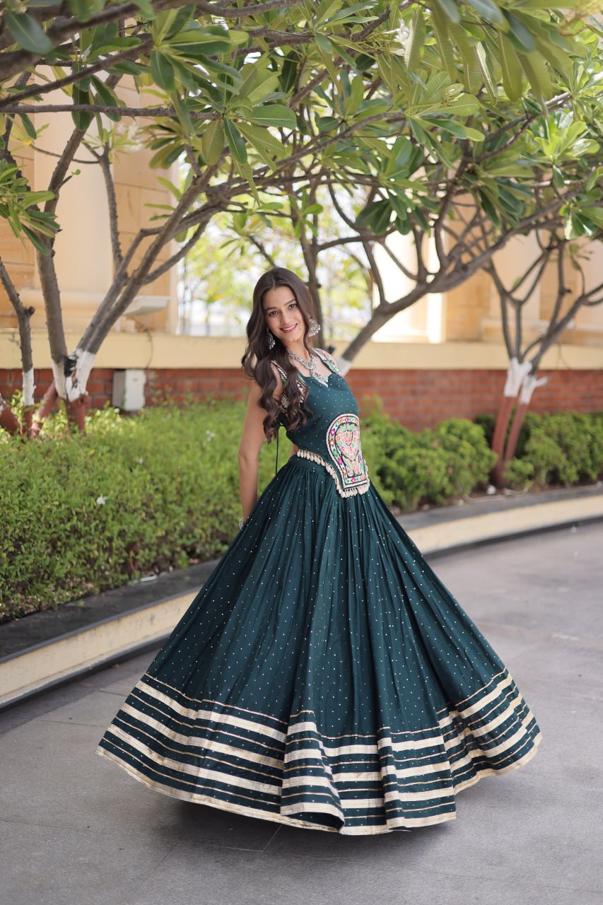 Navratri Special Reyon Gamthi Lehenga Choli Set | Tulip Designer