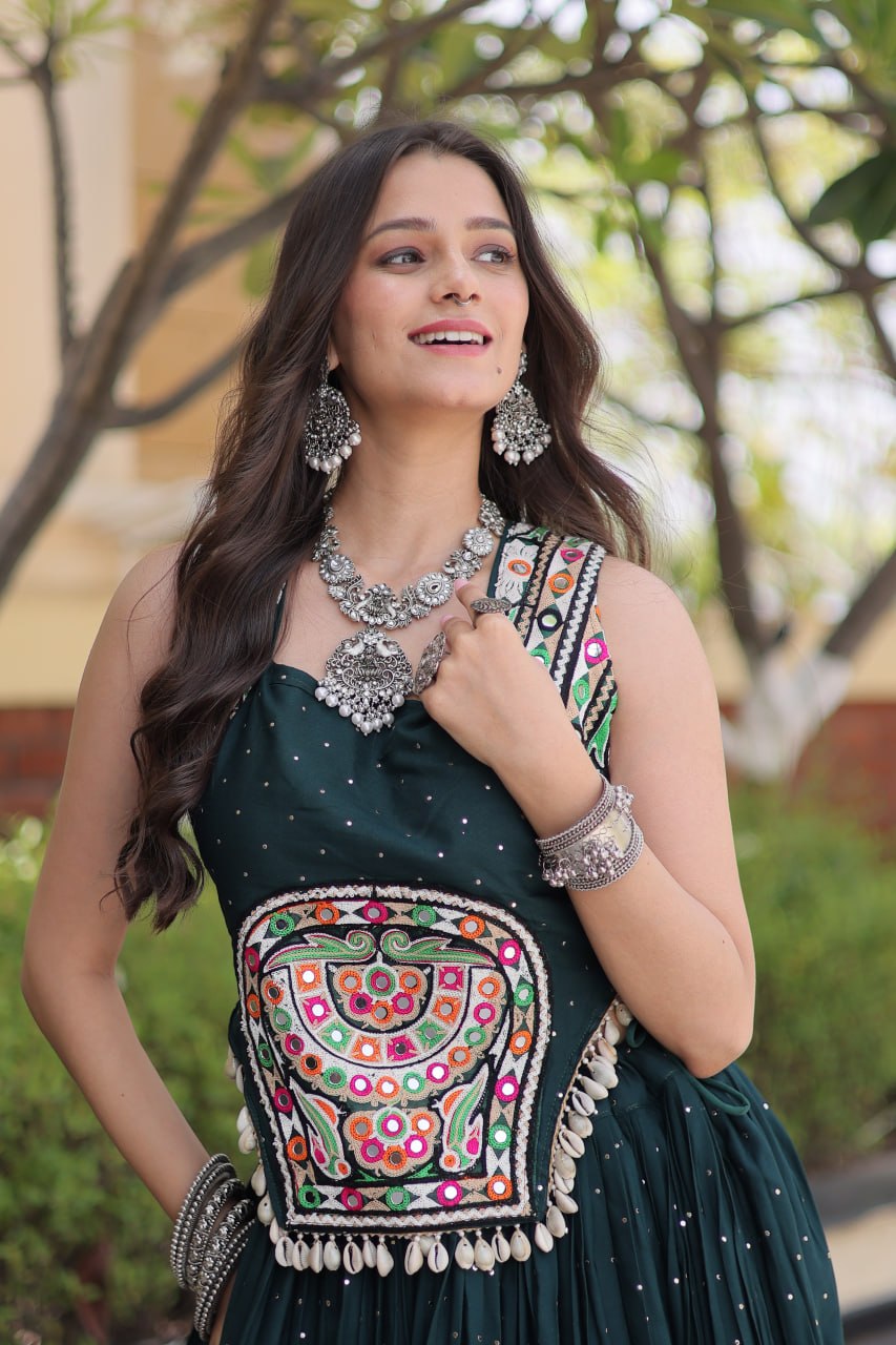 Navratri Special Reyon Gamthi Lehenga Choli Set | Tulip Designer