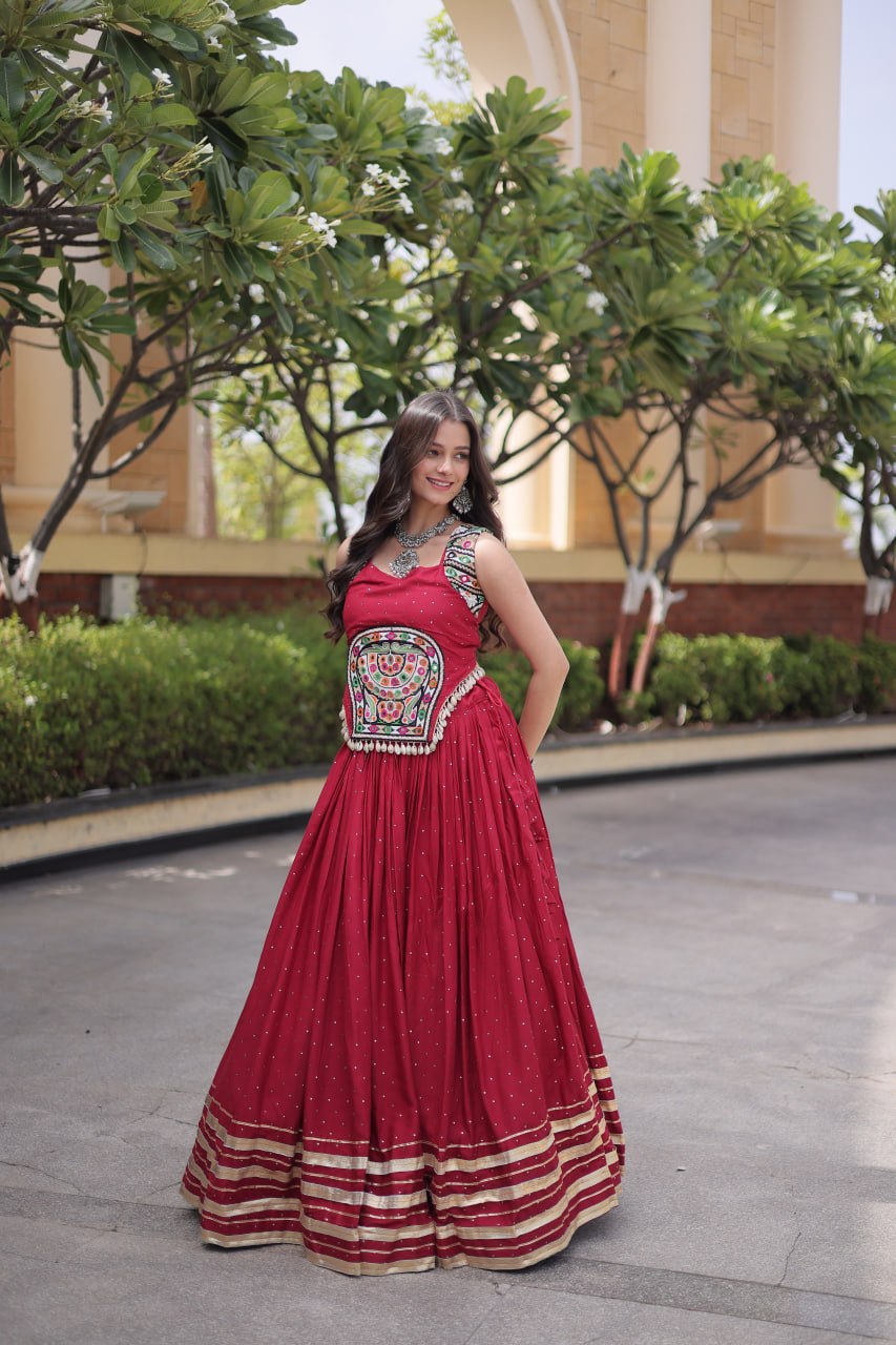 Navratri Special Reyon Gamthi Lehenga Choli Set | Tulip Designer