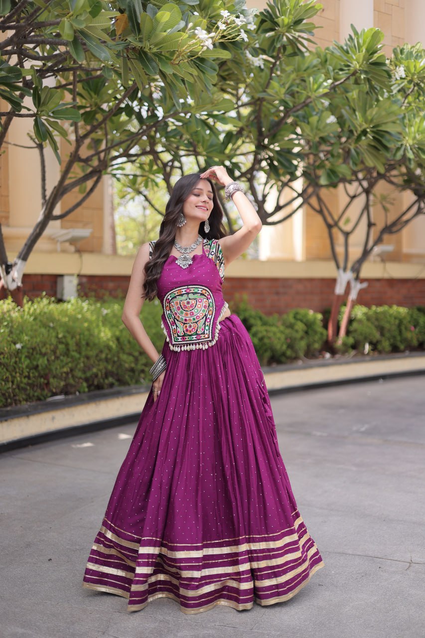 Navratri Special Reyon Gamthi Lehenga Choli Set | Tulip Designer