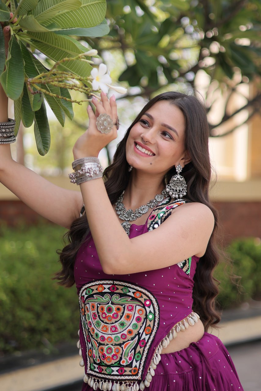 Navratri Special Reyon Gamthi Lehenga Choli Set | Tulip Designer