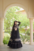 Kora Cotton Frill Stitching Bandhani Lehenga Set | Tulip Designer
