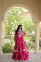 Kora Cotton Frill Stitching Bandhani Lehenga Set | Tulip Designer