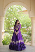 Kora Cotton Frill Stitching Bandhani Lehenga Set | Tulip Designer