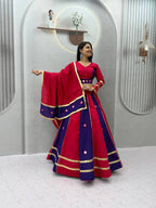 Garba Special Roman Silk Mirror Lehenga Set | Tulip Designer