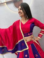 Garba Special Roman Silk Mirror Lehenga Set | Tulip Designer
