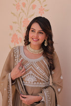 Glamorous Star Georgette Embroidery Gown Set | Tulip Designer